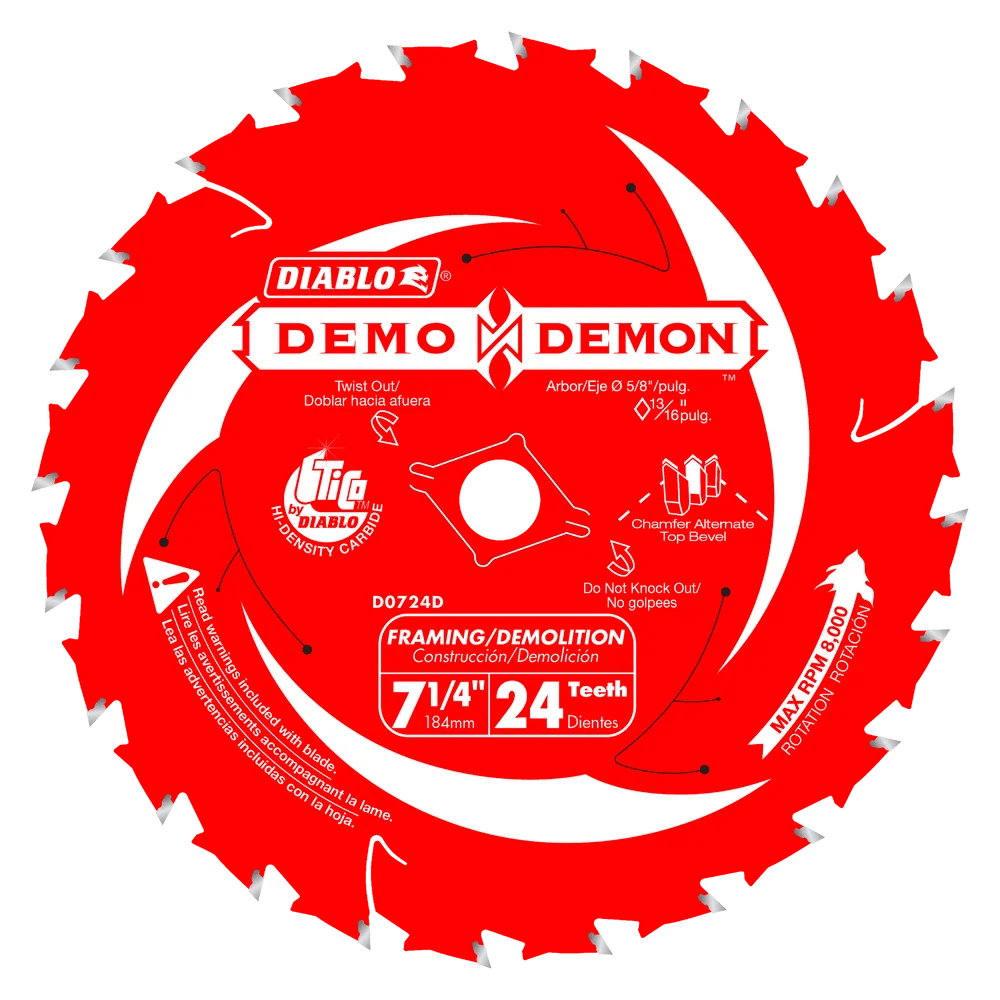 7-1/4 in. 24-Tooth ™ Framing/Demolition Saw Blade - 10 per Order