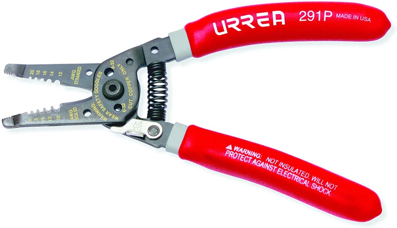 7-1/4 Inch High Leverage, Ergonomic Wire Stripper With Lock Wire Stripping Plier