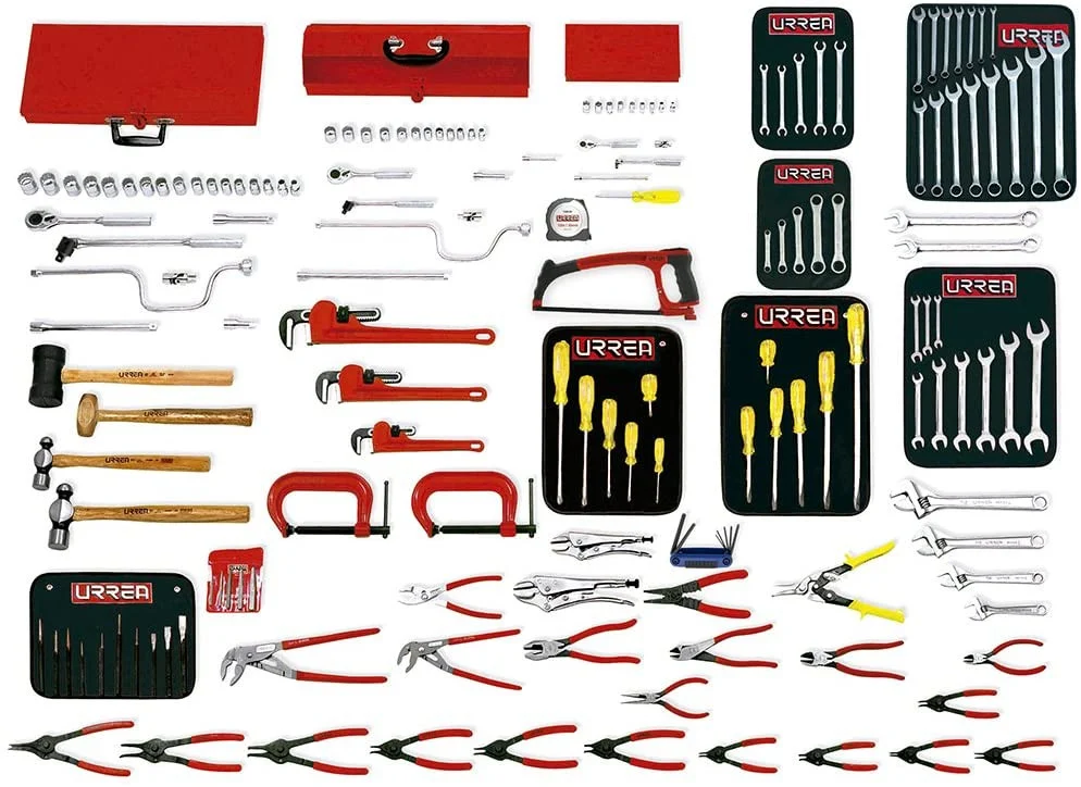 URREA 162 pc Combination industrial intermediate sets with toolbox #99730