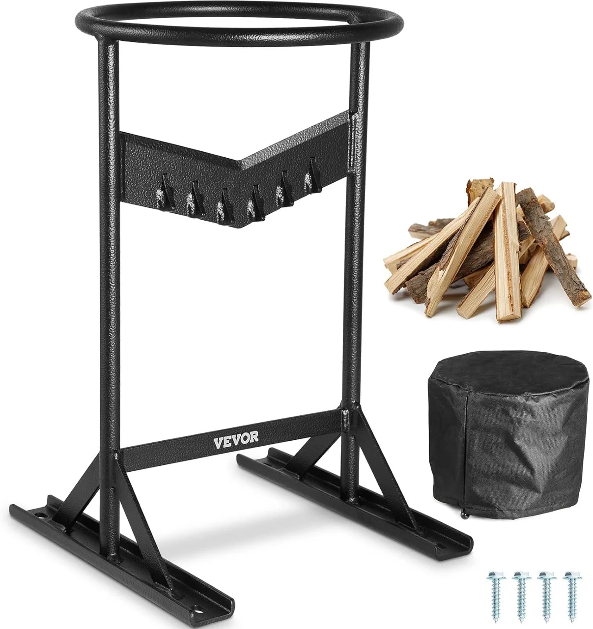 Firewood Kindling Splitter, 9''x17'' XL Wood Splitter, Unique V-Shaped Finger-Safety Blade, Manual Log Splitter for Wood Splitting, Heavy Duty Strong Steel Structure & Stability, Log Splitter