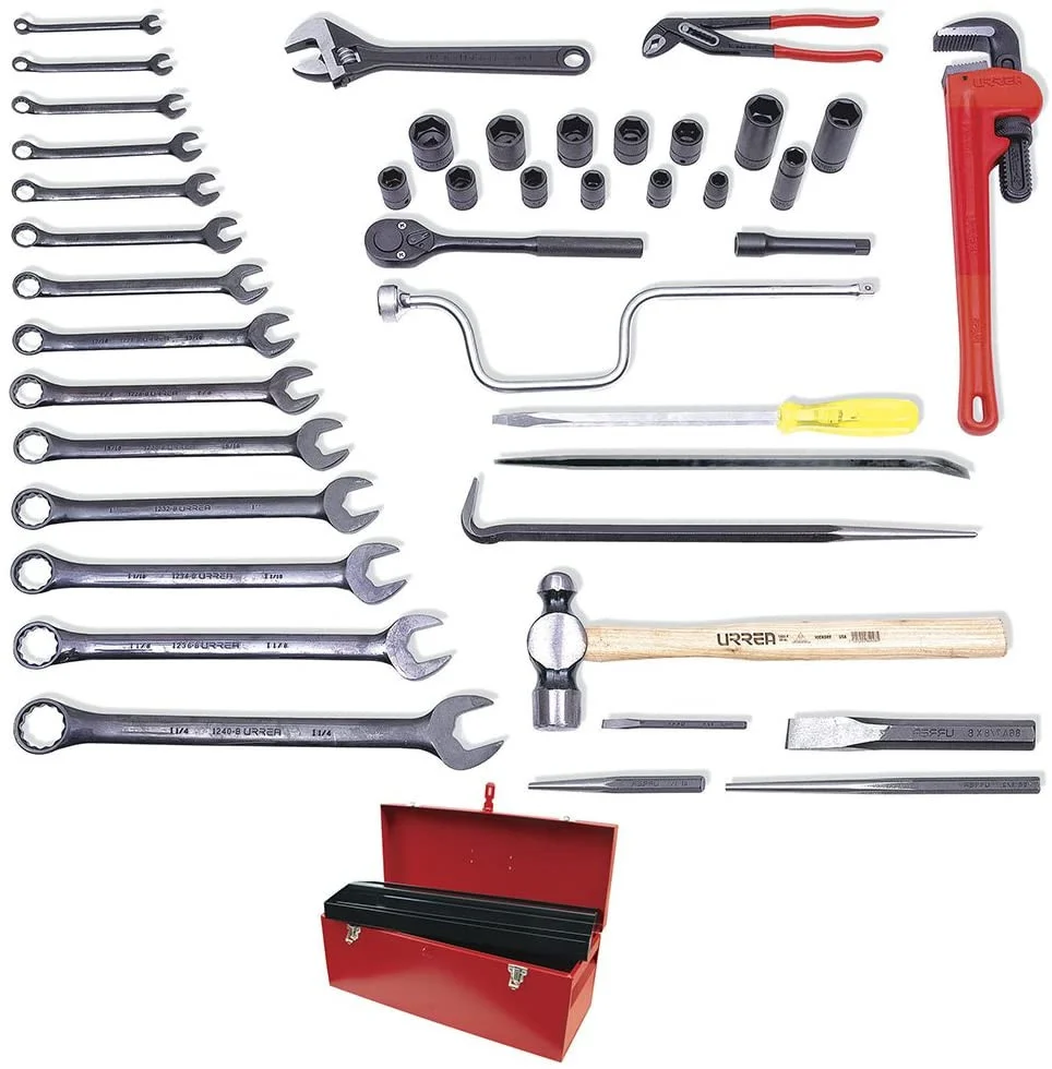 URREA 43 pc railroad maintenance industrial sets with toolbox #98141