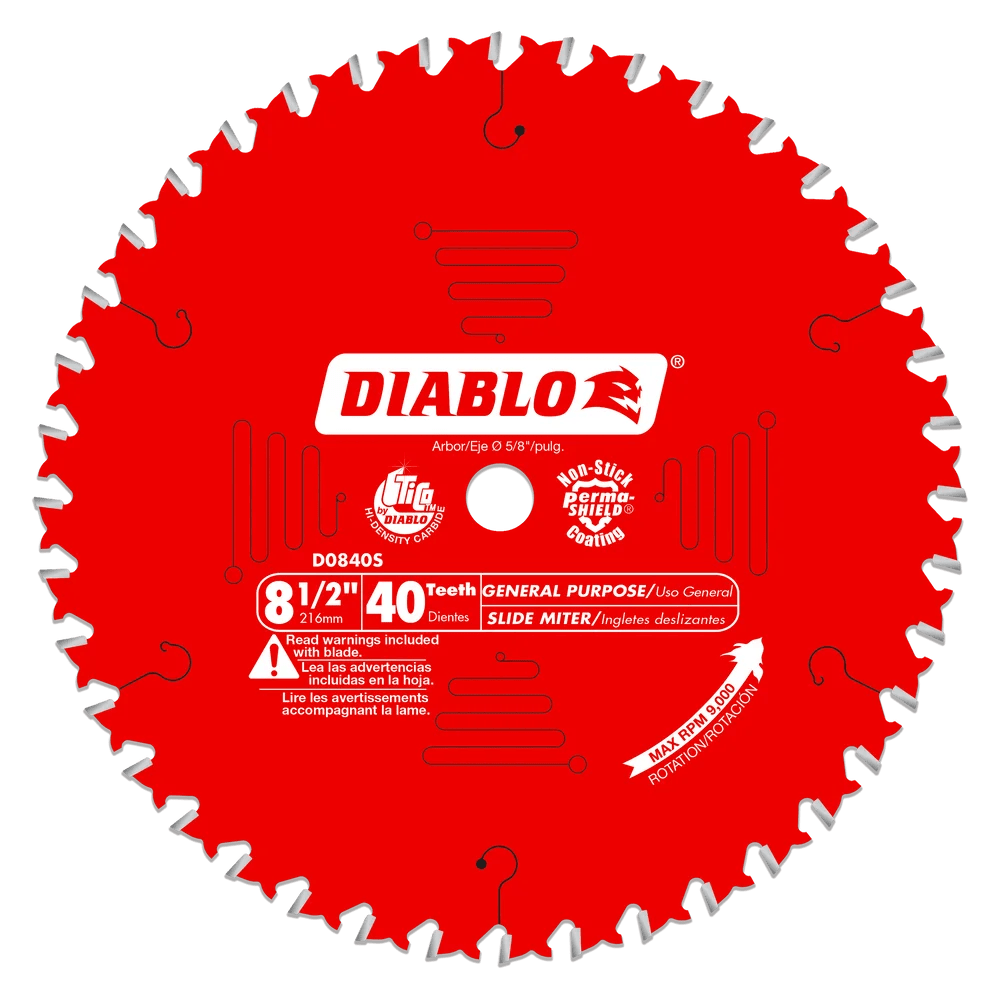 8-1/2 in. x 40 Tooth General Purpose Slide Miter Saw Blade - 8 per Order