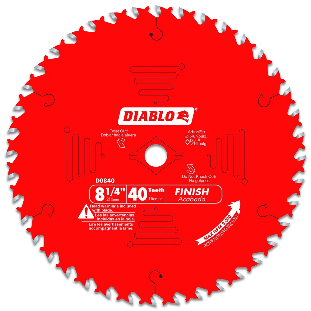 8-1/4 in. x 40 Tooth Finishing Saw Blade - 8 per Order