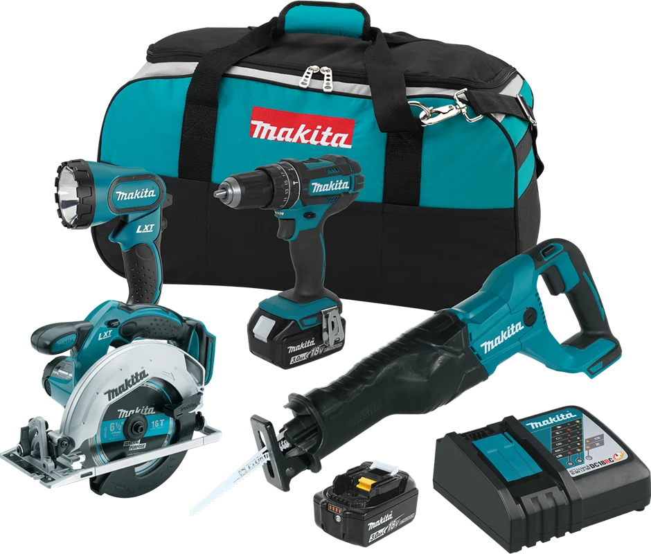 18V LXT? Lithium-Ion Cordless 4-Pc. Combo Kit (3.0Ah), Variable 2-speed, XT442