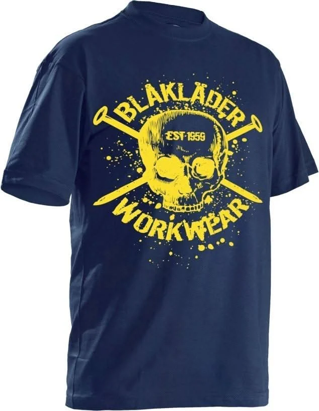 Blaklader 90241042 Navy Skulll T-Shirt, Navy Blue