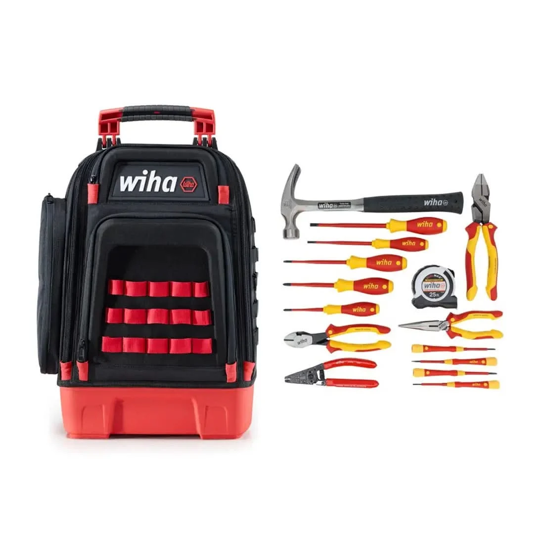 Wiha 91870 16-Piece Insulated Heavy Duty Backpack Apprentice Electrictian Tool Set