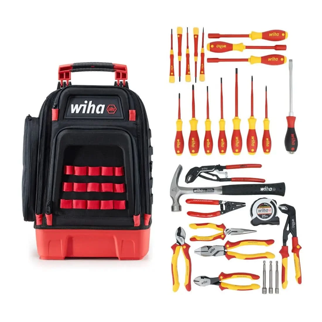 Wiha 91871 30-Piece Insulated Heavy Duty Backpack Journeyman's Electrician Tool Set