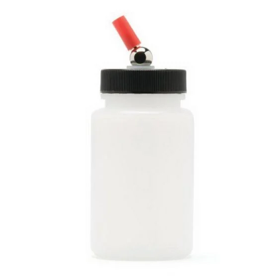 ANEST IWATA 4124 High Strength Jar Bottle with Adapter Cap, 4 oz, Use With: All