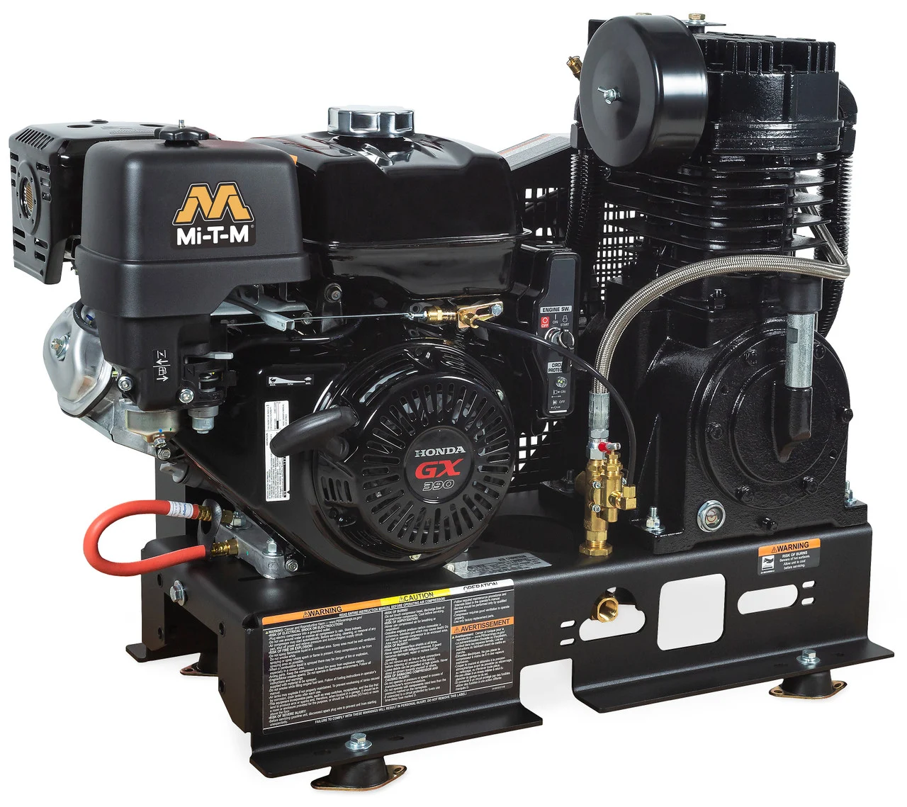 Mi-T-M ABS-13H-B Gasoline Air Compressors ,Base-Mount Two Stage Gasoline