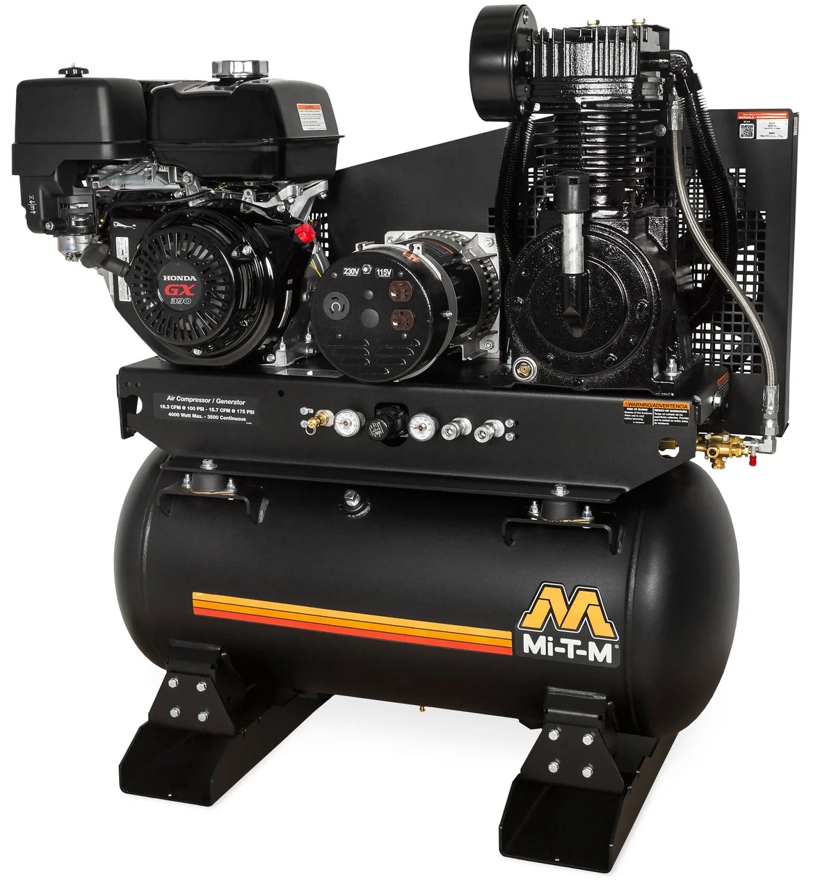 Mi-T-M AG2-SV14-30M Gasoline Air Compressor/Generator Combinations ,30-Gallon Tw