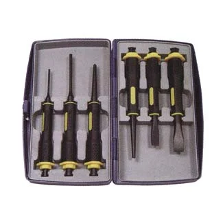 6pc. Punch and Chisel Set with Soft Rubber Grip