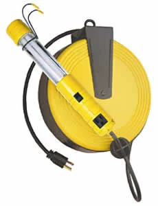 13w rough duty work light on 40' retractable metal reel - Item Discontinued.