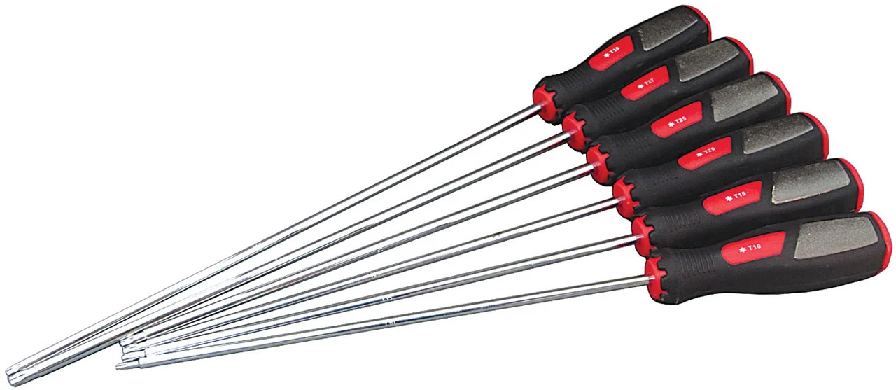 Extra Long Torx Screwdriver Set, Tamperproof, 6pc