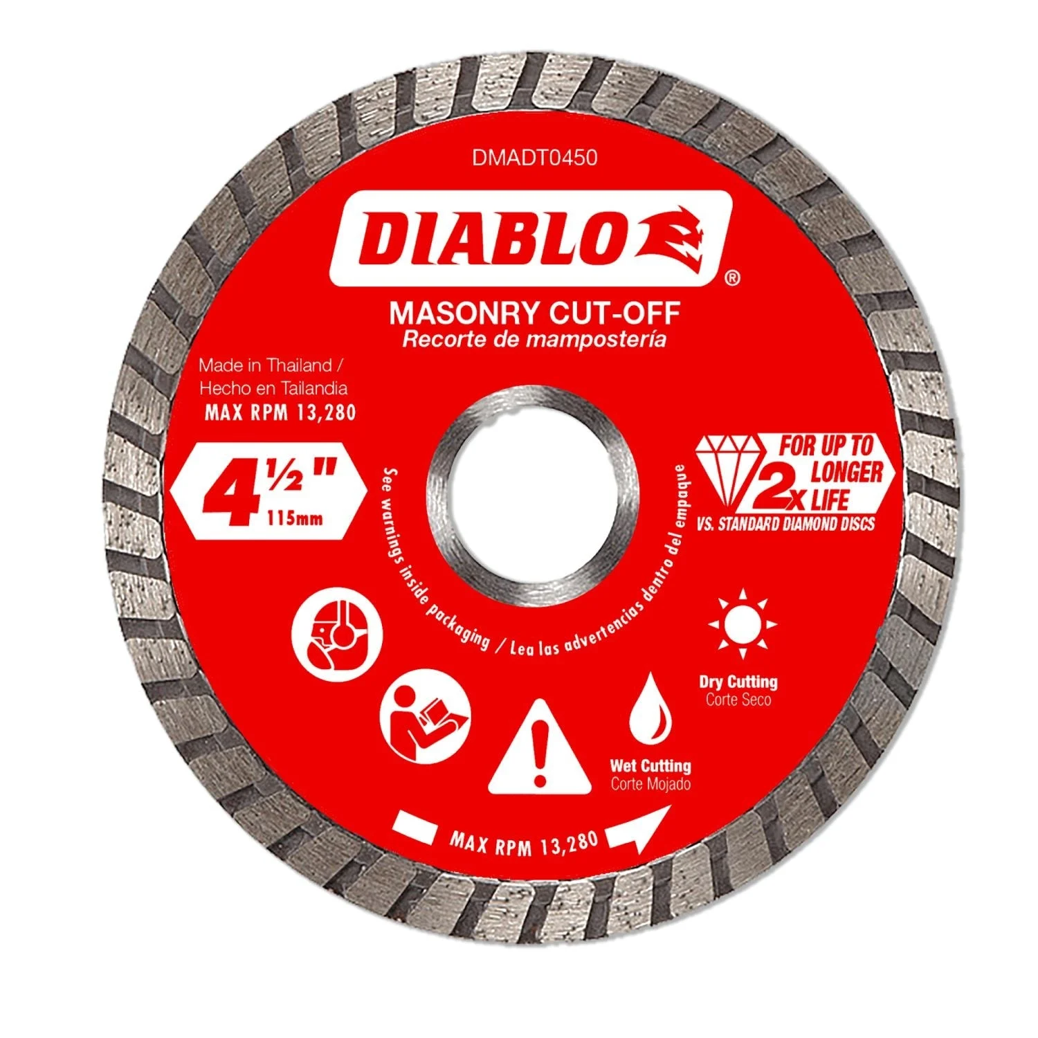 Diablo DMADT0450 4-1/2 in. Diamond Turbo Masonry Cut-Off Disc