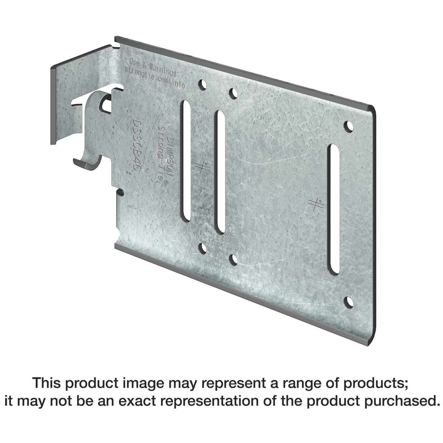 Simpson Strong-Tie DSSCB43.5-KT25 DSSCB 4-in. x 3-1/2-in. Bypass Framing Drift Strut Connector w/ Screws, 25-Pack