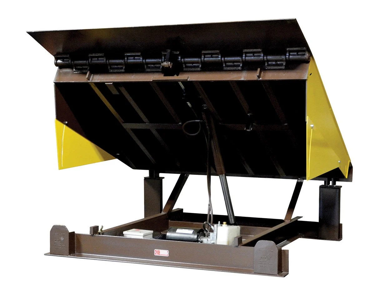 Electric Hydraulic Dock Leveler 72"W x 62"L x 23-1/2"D Pit Dimensions, 50000 Lb. Capacity Brown/Yellow