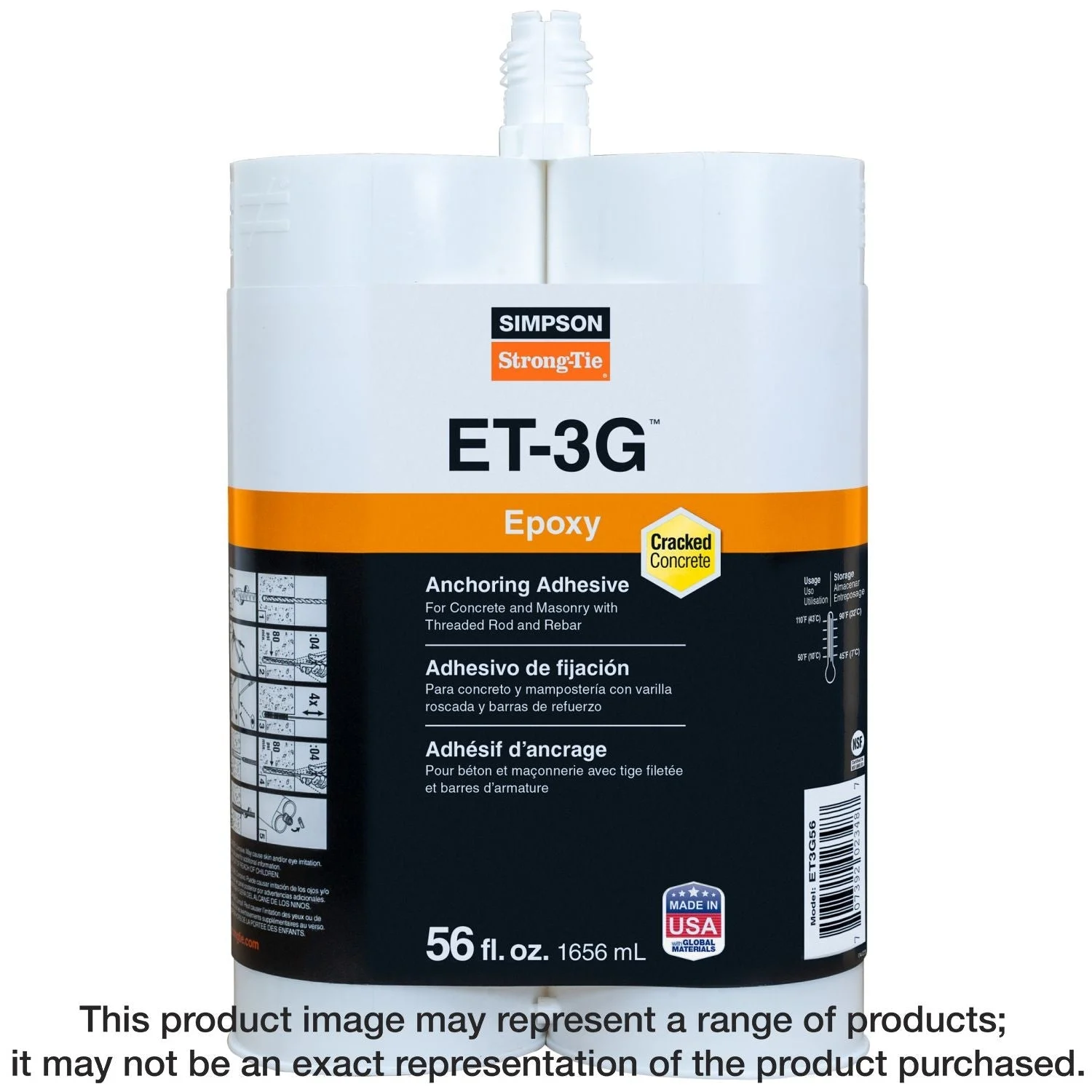 Simpson Strong-Tie ET3G56 ET-3G 56 oz. Epoxy Adhesive Cartridge