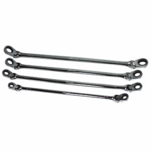 EZ Red 4 Pc. Fractional Flexible Ratcheting Wrench Set EZRNR4S