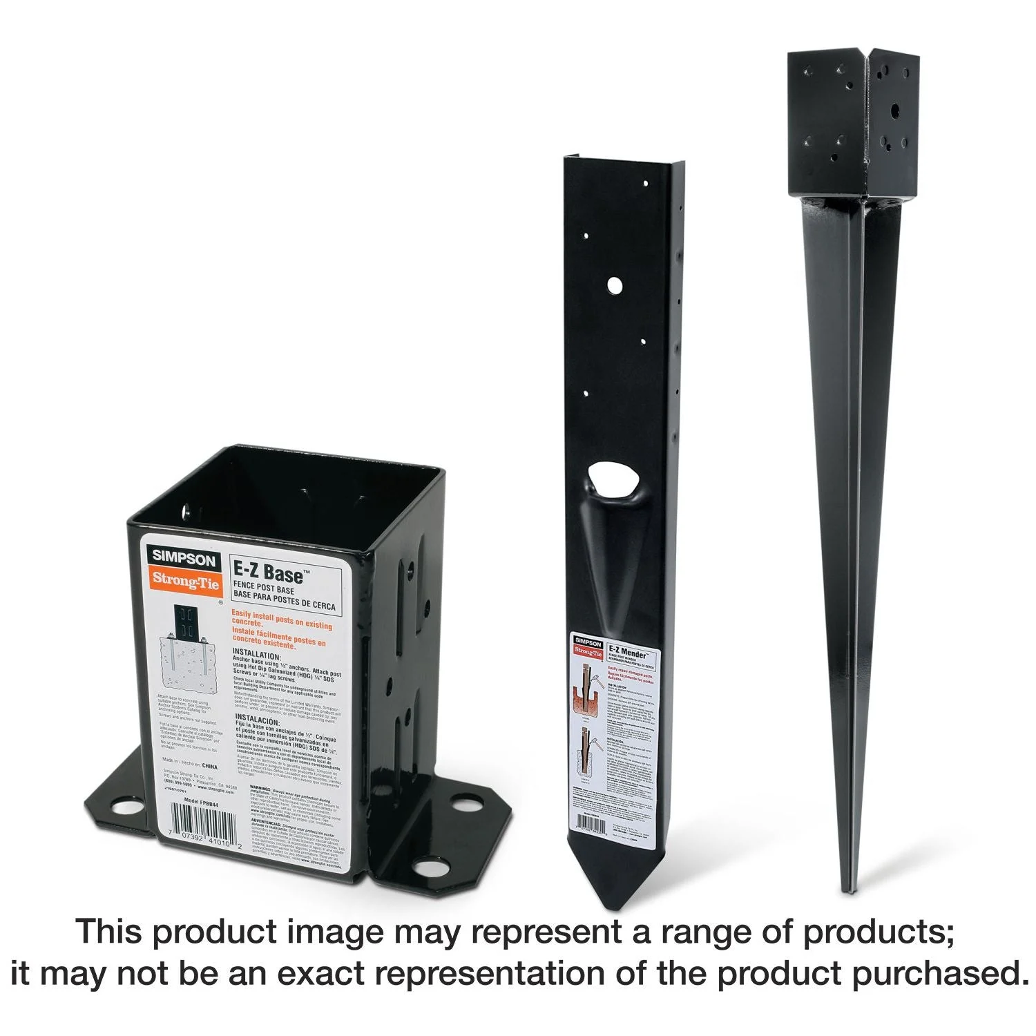 Simpson Strong-Tie FPBS44 E-Z Spike Black Powder-Coated Post-Base Spike for 4x4