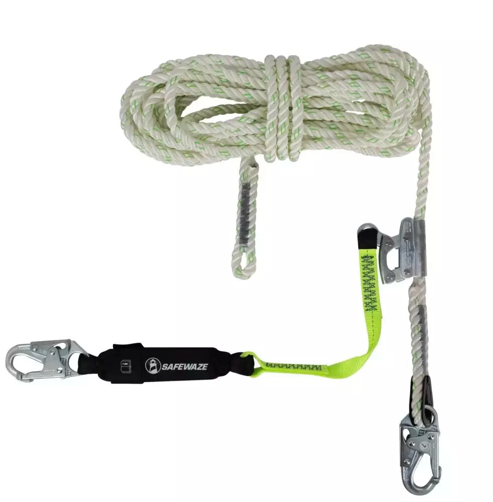 PRO 50′ Vertical Lifeline Assembly: Snap Hook, Rope Grab, EA Lanyard