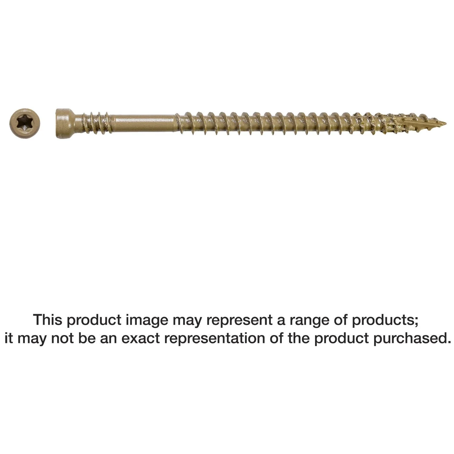 Simpson Strong-Tie FT07212R400 Finish Trim Screw, #7 x 2-1/2-in. T10, Trim-Head, Quik Guard, Tan, 400-Pack