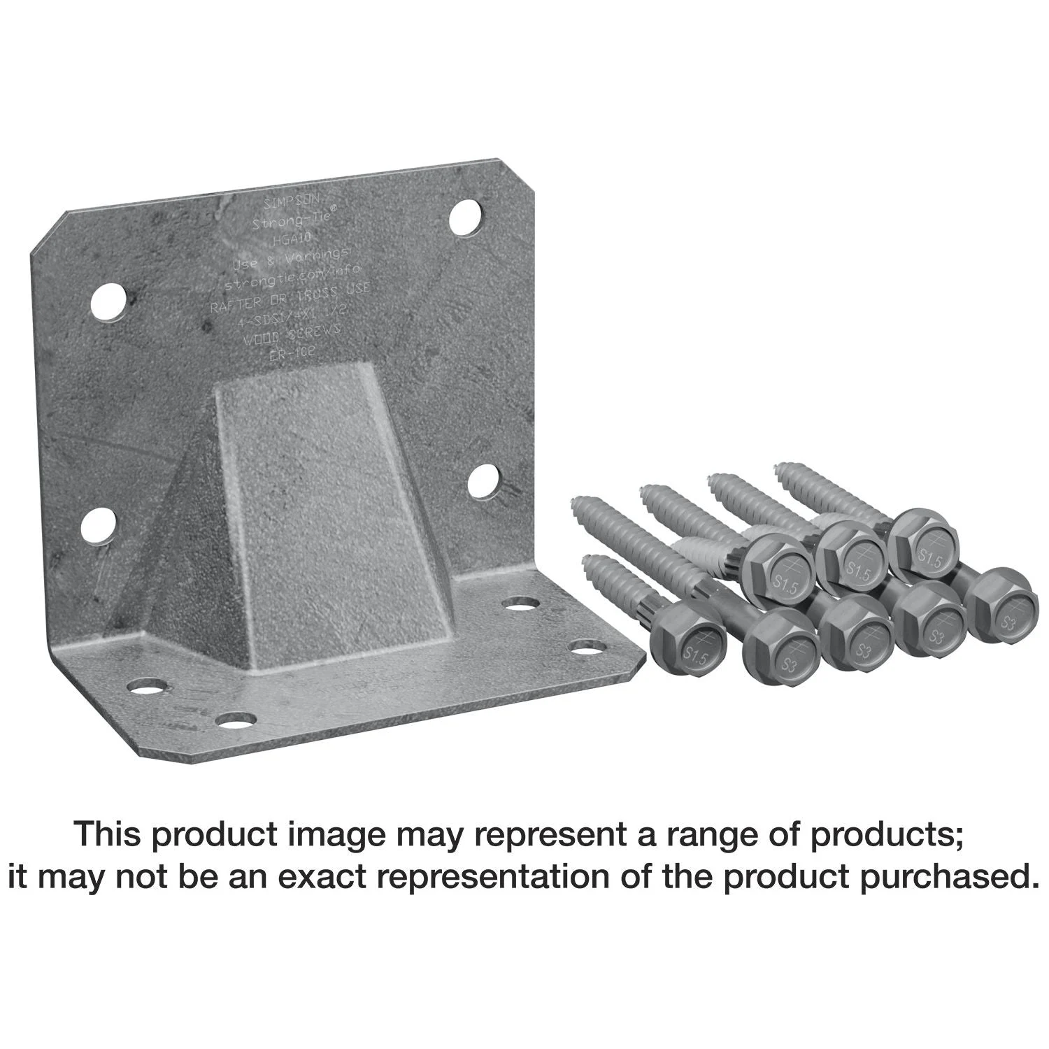 Simpson Strong-Tie HGA10KTHDG HGA Hot-Dip Galvanized Hurricane Gusset Angle with SDS Screws, 10-Pack