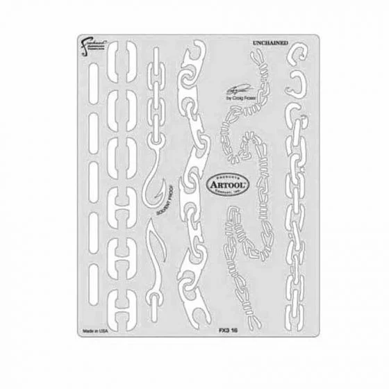 ANEST IWATA Artool? FH-FX3-16 FX3 Series Unchained Freehand Airbrush Template, 1