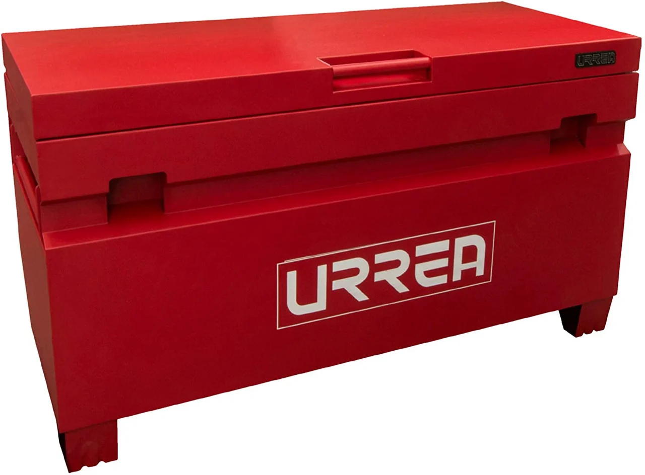 URREA Job Box - 36" Jobsite Tool Storage Chest with Heavy-Duty Steel Constructio