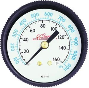 Air Pressure Gauge - 1/4 in. Center Back, 0-300 PSI, 1192