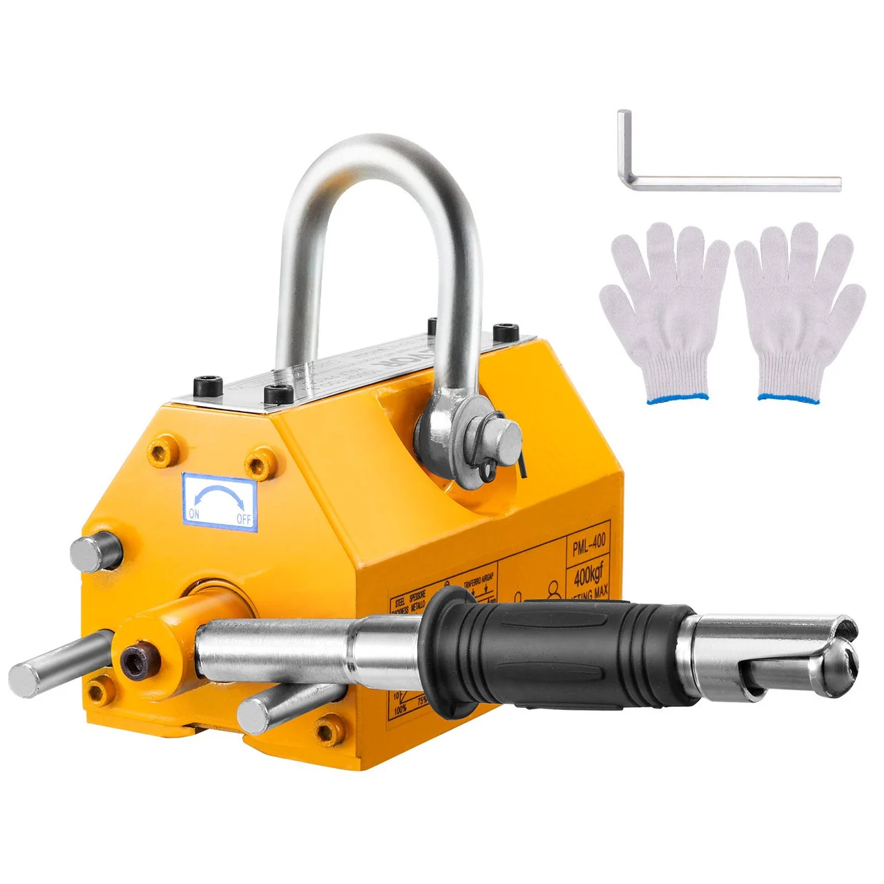 Permanent Magnetic Lifter, 880lbs Lifting Magnet, 400kg Lifting Capacity Magnet Crane Hoist, Neodymium Iron, Heavy Duty Steel Lift Magnet for Metal Lifting, Hoist, Shop Crane, Block, Board (Replaced)
