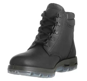 6" Lace-Up Black Leather Boots