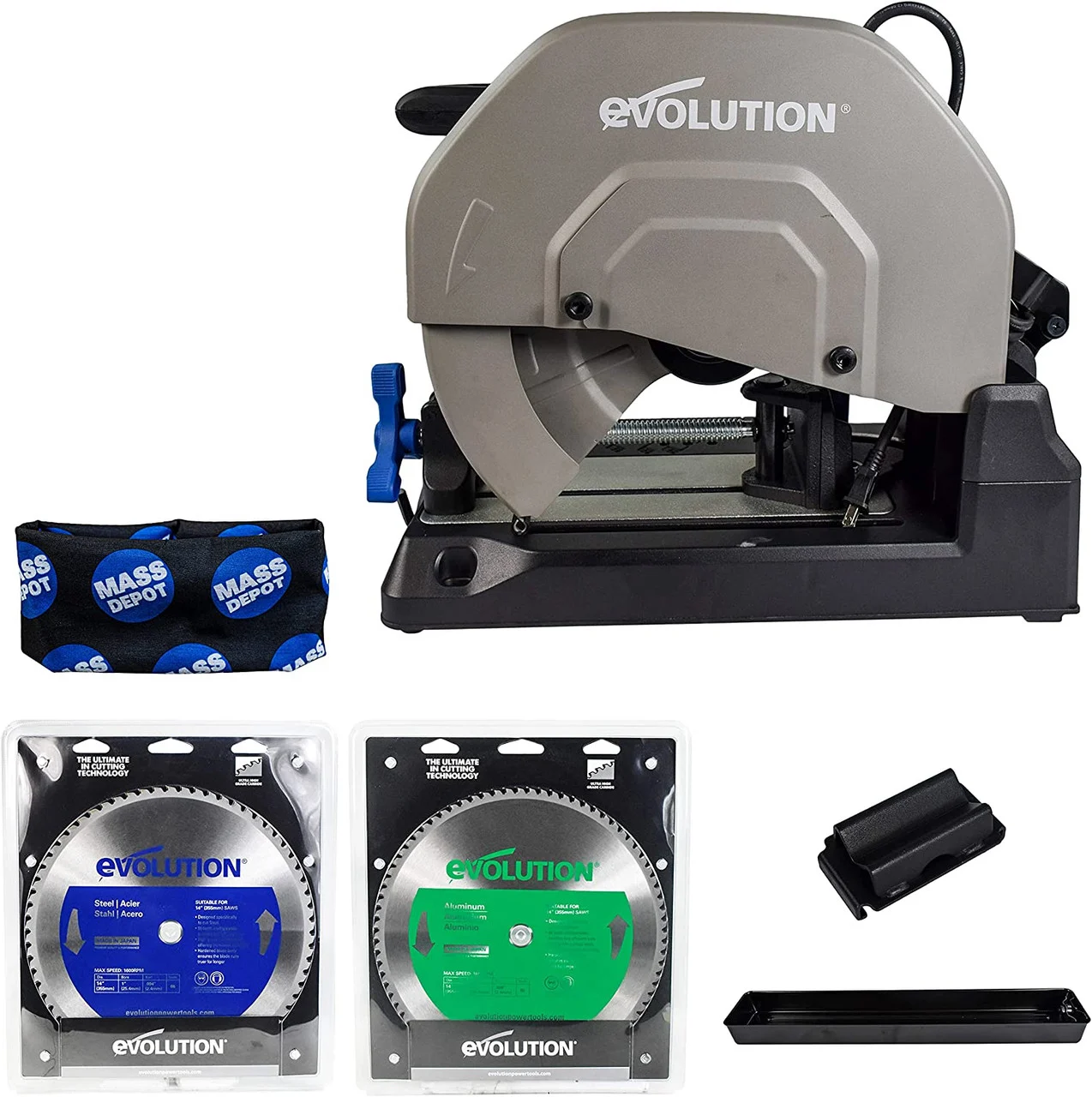 Evolution S380CPS Heavy Duty 15 Inch Metal Cutting Chop Saw W/Two 14" Blades One Carbide-Tipped Blade One Aluminum Cutting Blade Premium Dry Cut Saw Miter Saw 45 deg. (Discontinued) Replaced by S15CPS
