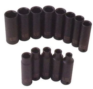 12pc 3/8 in dr. 6 Point Deep Impact Socket Set Metric