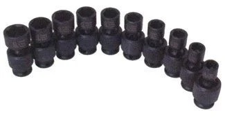 10pc 3/8 in dr. Universal Impact Socket Set (Metric)