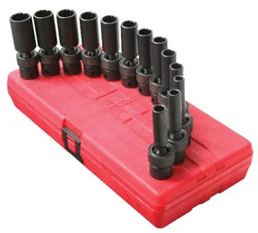 Sunex Tools 13 Pc. 3/8" Drive 12 Point Metric Universal Deep Impact Socket Set S