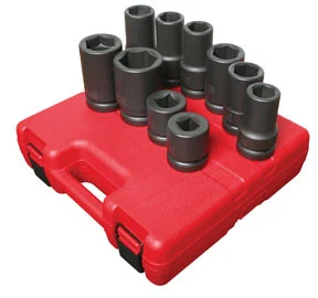Sunex Tools 10 Pc. 1" Drive SAE & Metric Heavy Duty Wheel Impact Socket Set