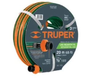 Truper 3-Ply Reinforced Hoses w/ Plastic Couplings, 1/2" Reinforced Hoses, 3-Ply