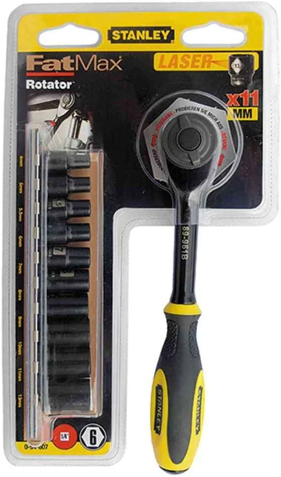 Stanley 1/4" drive Ratchet Rotator (11 Piece), Black/Silver (Discontinued) See 200-2223082