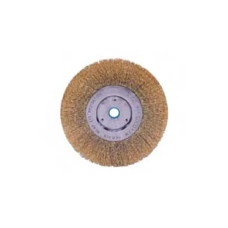 6 in Narrow Crimped Wire Wheel, .005 Brass, 5/8 in -1/2 in A.H. (TLN-6)