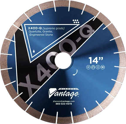 Diamond Vantage 12 x .125 x 60/50mm Supreme Quartzite Bridge Saw Blade, Silent Core (20mm)