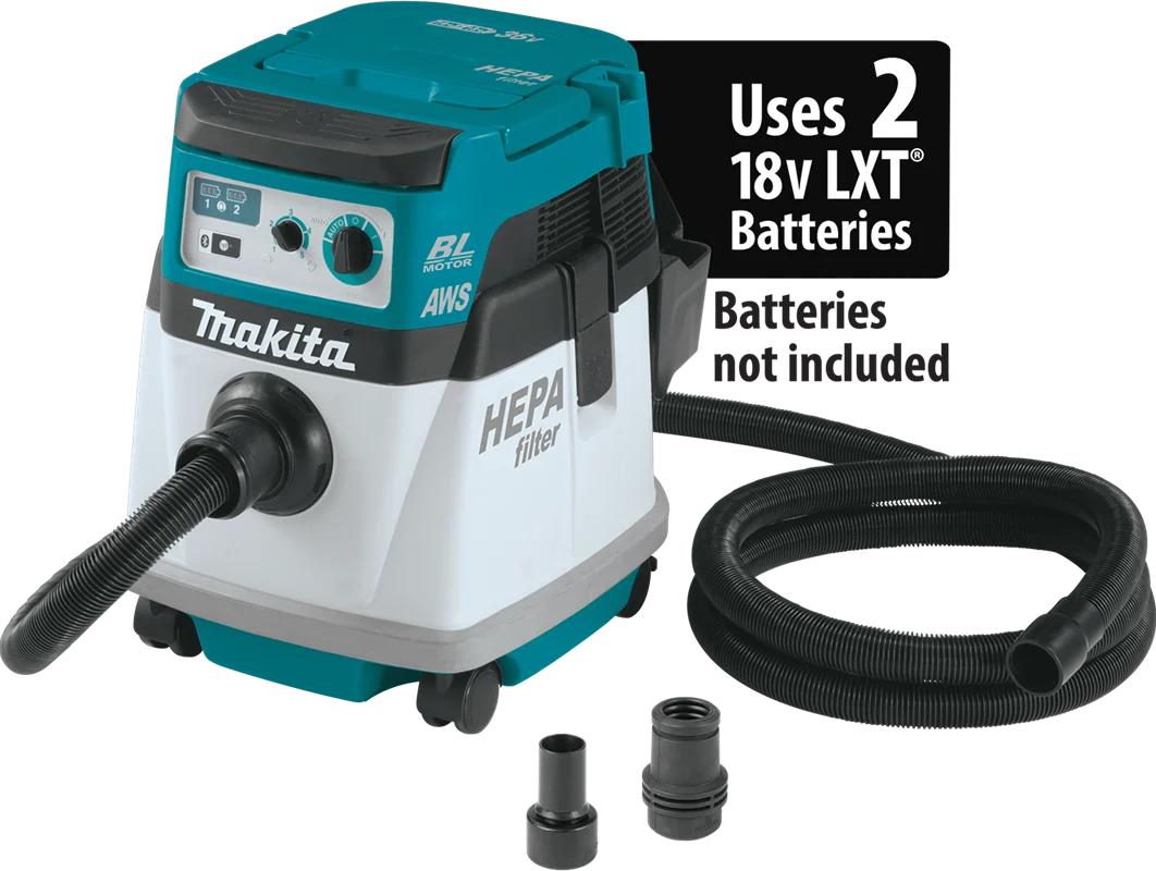36V (18V X2) LXT? Brushless 4 Gallon HEPA Filter Dry Dust Extractor, AWS?, Tool Only, Filter cleaning system, XCV16ZX