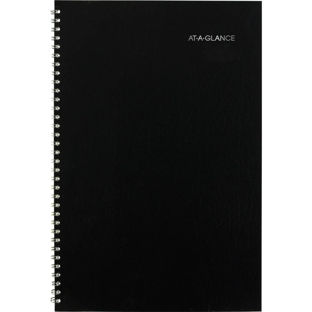 AT-A-GLANCE AY200 14-Month: Jul 2025 to Aug 2026 12 in. x 8 in. Academic Year Ruled Blocks DayMinder Monthly Planner - Black Cover