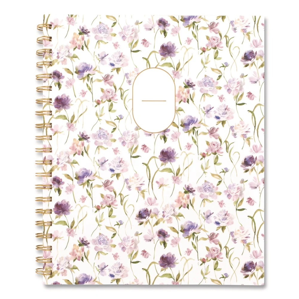 AT-A-GLANCE 11 in. x 8.5 in. 12-Month (Jul 2025-Jun 2026) Leah Bisch Petite Floral Academic Weekly Monthly Planner - Purple/Green Cover