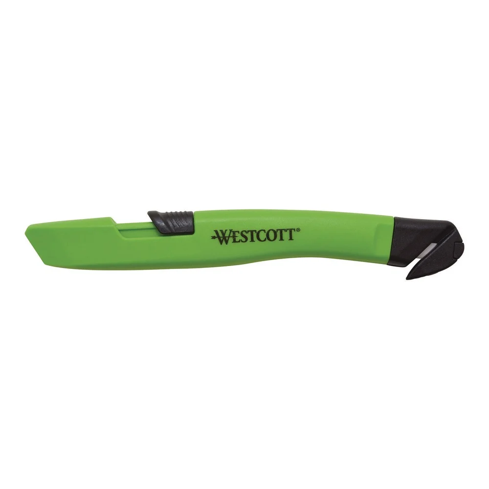 Westcott 0.5 in. Blade x 5.7 in. Plastic Handle Safety Ceramic Box Cutter - Green