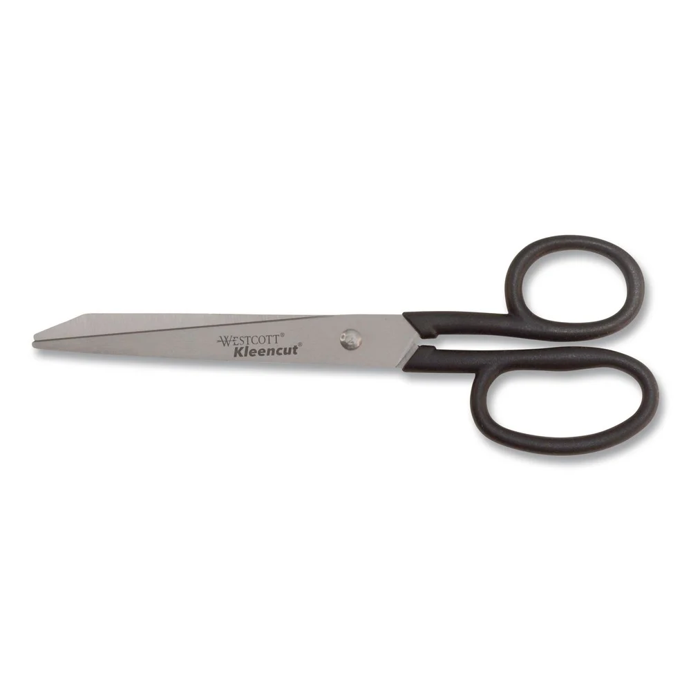 Westcott 19018 8 in. Long 3.75 in. Cut Length Straight Black Handle Kleencut Stainless Steel Shears