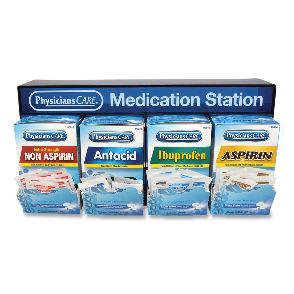 PhysiciansCare Medication Station - Aspirin/Ibuprofen/Non Aspirin Pain Reliever/Antacid