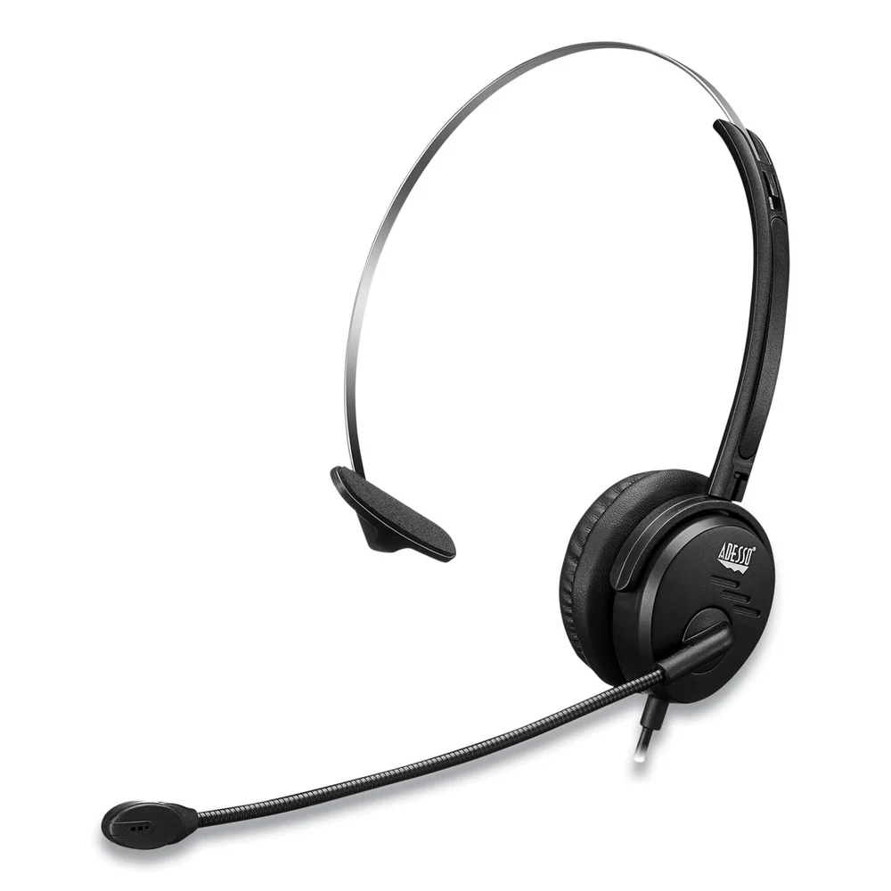 Adesso XTREAM P1 Xtream P1 Monaural Over the Head Headset with Microphone - Black