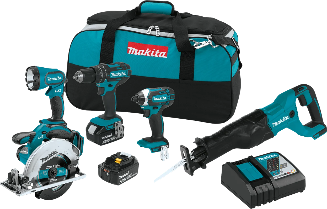 18V LXT? Lithium-Ion Cordless 5-Pc. Combo Kit (3.0Ah), Variable speed, XT505