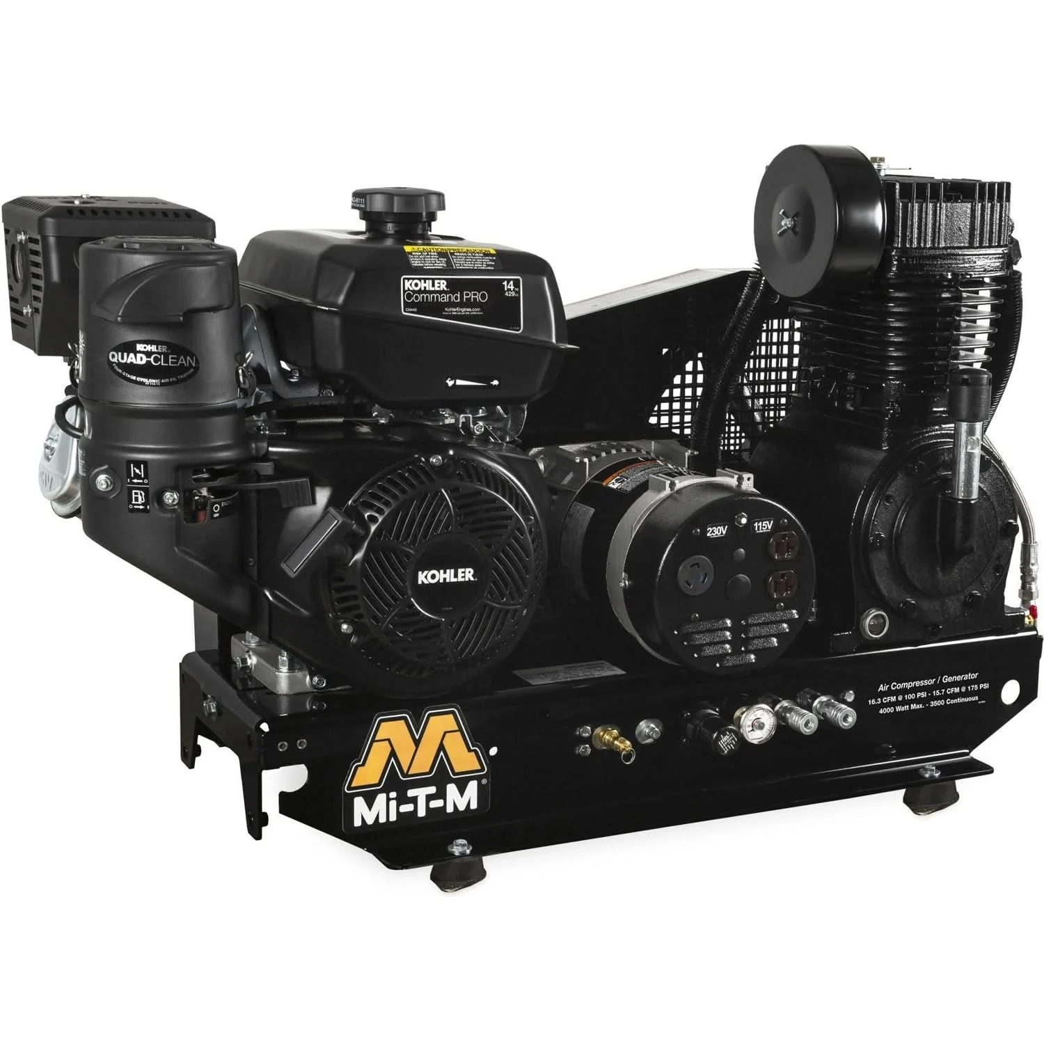 Mi-T-M AG2-SK14-B Base-Mount Two Stage Air Compressor/Generator Combination