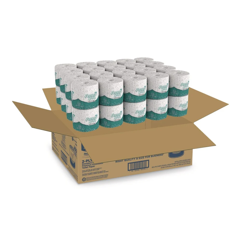 Georgia Pacific Professional 2-Ply Angel Soft Septic Safe Premium Bathroom Tissue - White (450 Sheets/Roll, 40 Rolls/Carton)